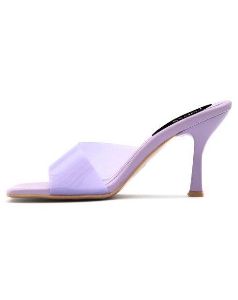 Mules Ines lilas - Talon 8 cm