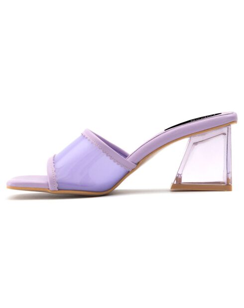 Mules Lisa lilas - Talon 5.5 cm