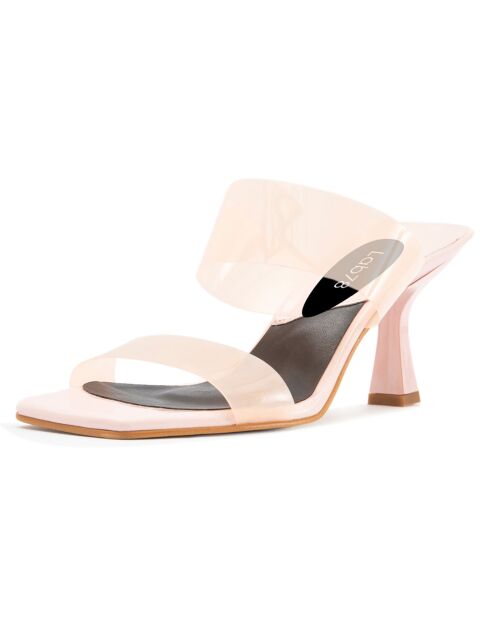 Mules Alma rose clair - Talon 8 cm