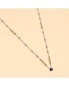 Collier Long Pondy Lapis & Labradorite