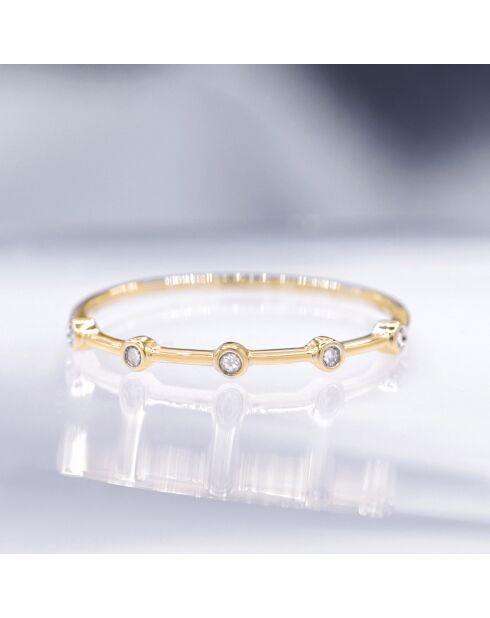 Bague Ensemble Diamant 0.03 ct or jaune