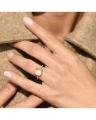 Bague Rose Dragée Diamants 0.11 ct & Quartz 4.80 cts or rose