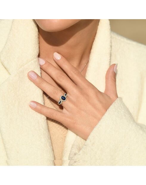 Bague Romblon Diamant 0.52 ct & Saphir 1.35 ct or jaune