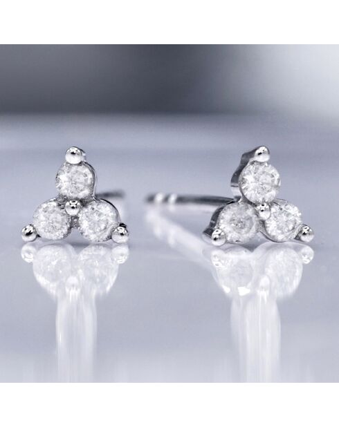 Boucles d'oreilles Anna Diamants 0.12 ct or blanc