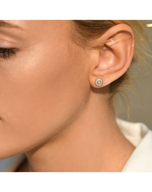Boucles d'Oreilles Divine Diamants 0.12 ct or jaune