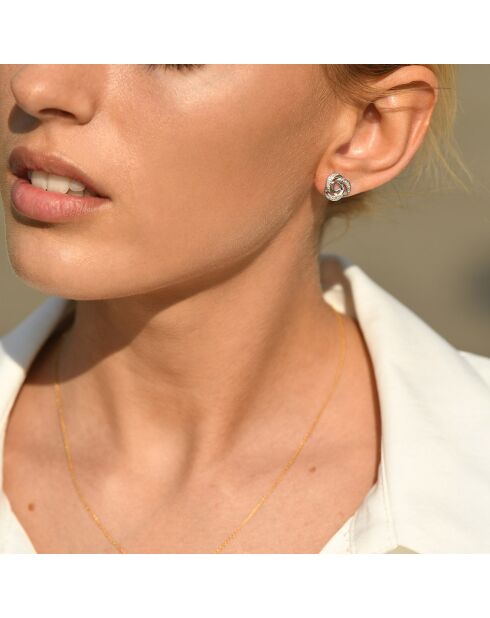 Boucles d'oreilles Torn Diamants 0.10 ct or blanc
