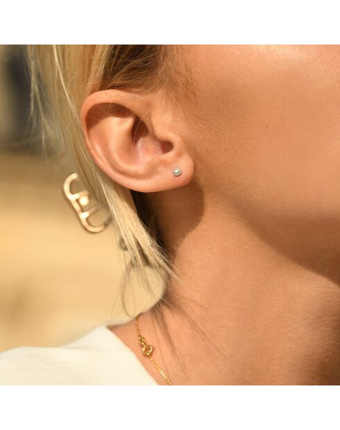 Boucles d'oreilles Idylle Diamants 0.07 ct or blanc