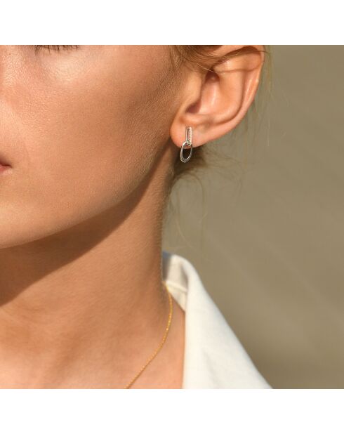 Boucles d'oreilles Bari Or Blanc Diamants 0.06 ct