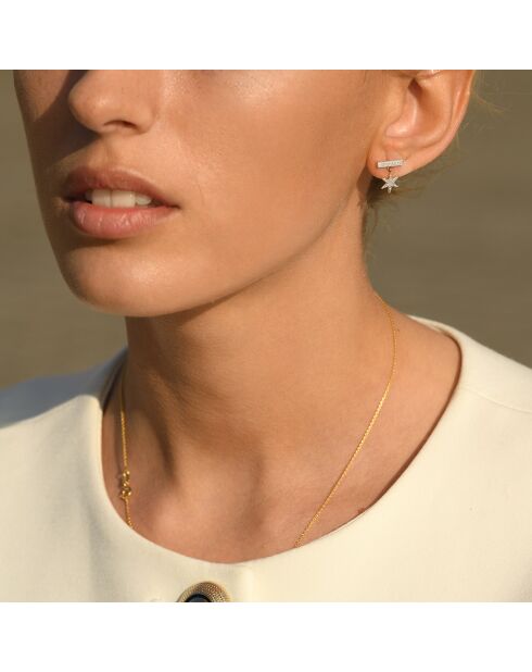 Stern-Ohrringe aus Gelbgold mit Diamanten