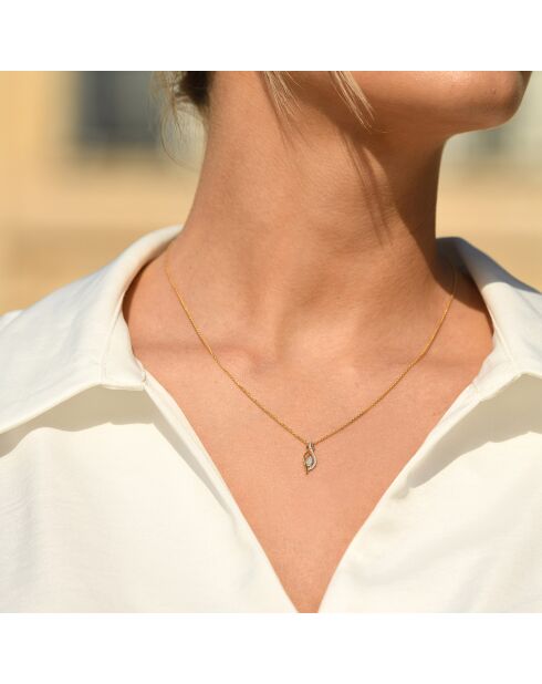 Pendentif Luna Diamants 0.07 ct or jaune