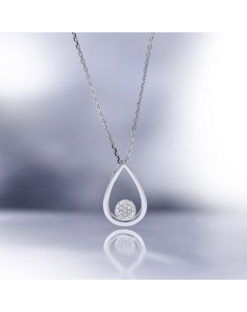 Pendentif Poire Deluxe Diamants 0.05 ct or blanc