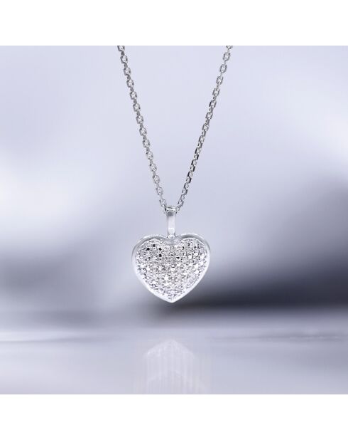 Pendentif Cœur en diamant or blanc