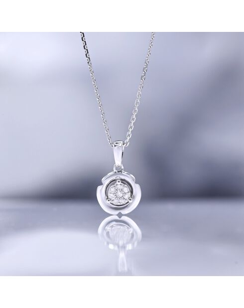 Pendentif Round & Round Diamants 0.06 ct Or Blanc