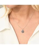 Pendentif Lukana Diamants 0.07 ct & Saphirs 0.77 ct or blanc