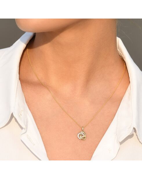 Pendentif Trior Diamant 0.07 ct or bicolore