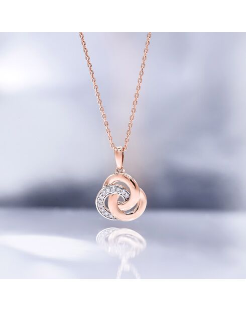Pendentif Trior Diamants 0.07 ct or rose