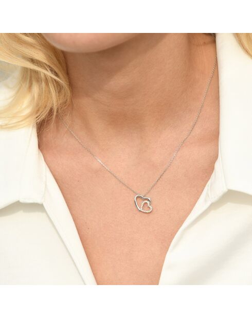 Pendentif Two Ever Diamant 0.11 ct Or Blanc