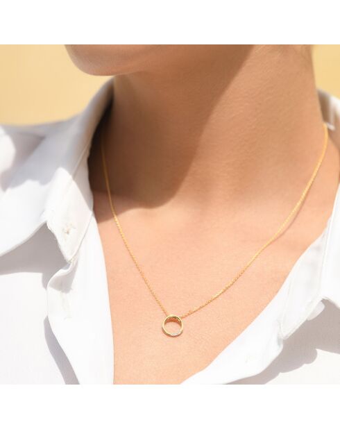 Pendentif Cercle  Diamant 0.02 ct or jaune