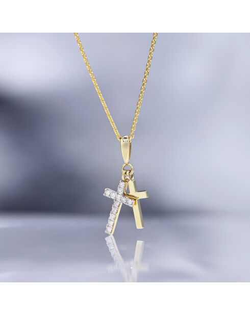 Pendentif Ma Foi Diamant 0.1 ct or jaune