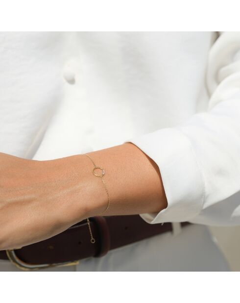 Bracelet Cercle Diamant 0.02 ct or jaune