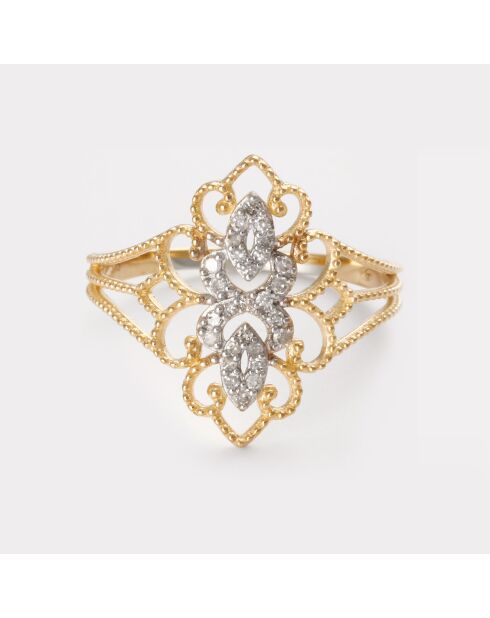 Bague Reflet d'Amour Diamants 0.117 ct or jaune