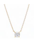 Collier Solitaire Délicat Diamant 1 ct or jaune
