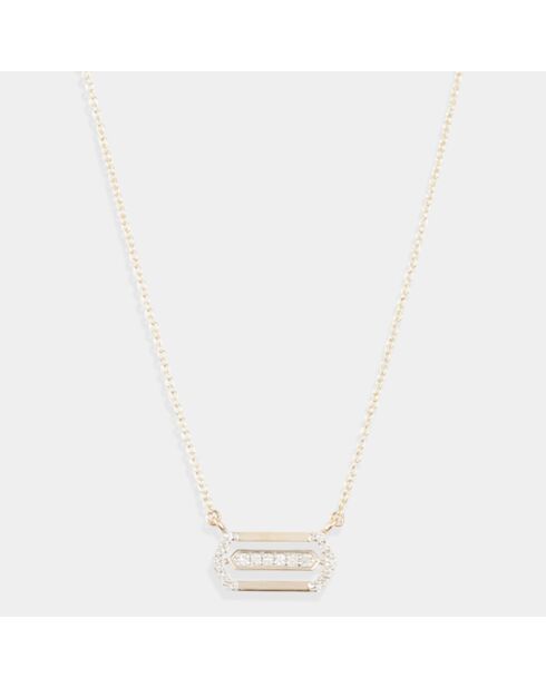 Collar de diamantes con amuletos en oro amarillo de 0,10 quilates
