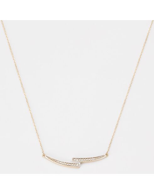 Collier Somptueuse nuit Diamants 0.004 ct or jaune