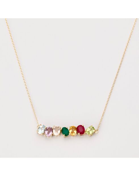 Collier Radieuse Mix Pierres 1.5 ct or jaune