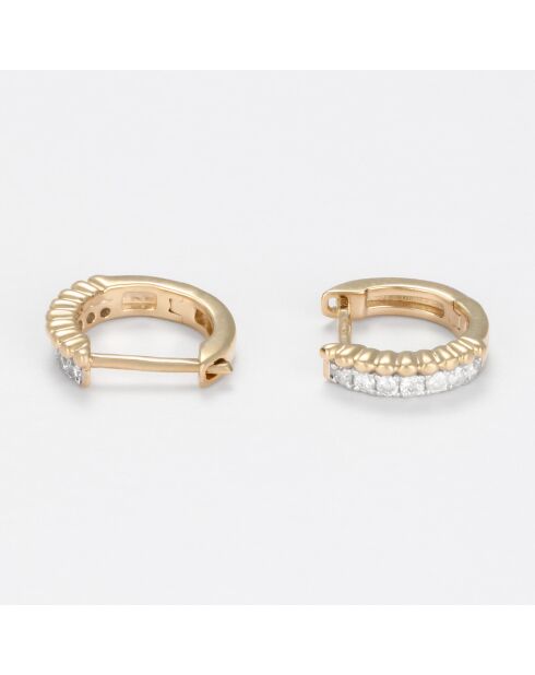 Boucles d'oreilles Procida Diamants 0.129 ct or jaune
