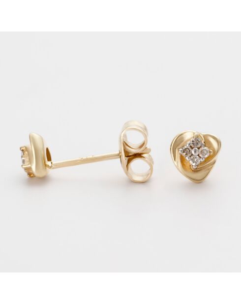 Boucles d'oreilles  Belle Étoile Diamants 0.05 ct or jaune