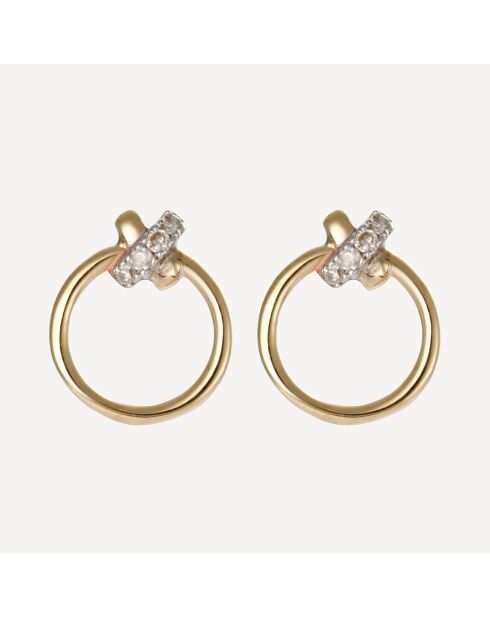 Boucles d'oreilles Clair de Lune Diamants 0.028 ct or jaune