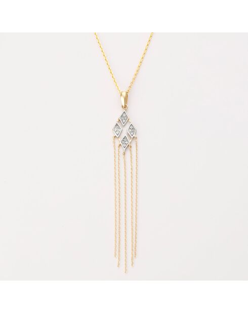 Pendentif Ambre Diamants 0.088 ct or jaune