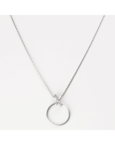 Pendentif Clair de lune Diamants 0.032 ct or blanc