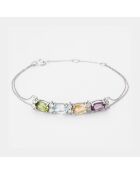 Bracelet Renaissance Diamants 0.473 ct & Mix Pierres 3.47 ct or blanc