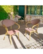 2 fauteuils de table extérieur en textilène Amalfi rouges