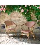 2 fauteuils de table extérieur en textilène Amalfi rouges