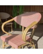 2 fauteuils de table extérieur en textilène Amalfi rouges
