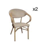 2 fauteuils de table extérieur en textilène Amalfi beiges