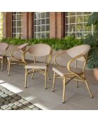 2 fauteuils de table extérieur en textilène Amalfi beiges