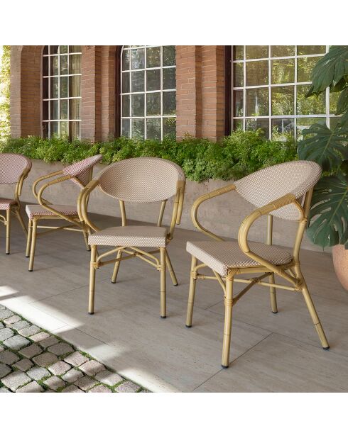 2 fauteuils de table extérieur en textilène Amalfi beiges
