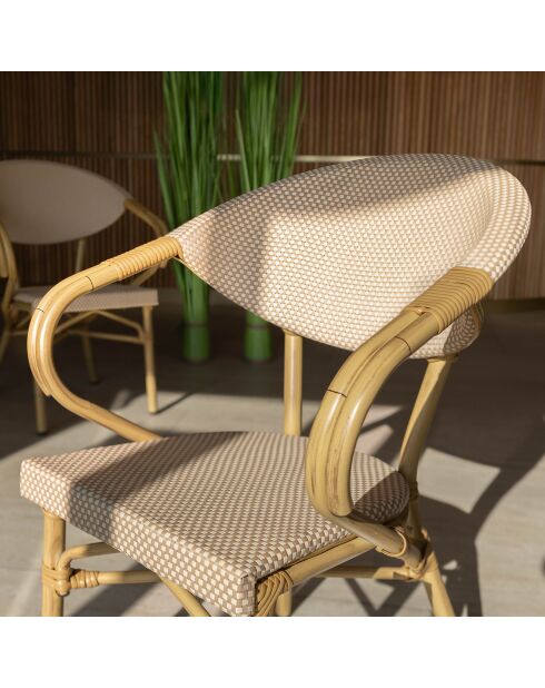 2 fauteuils de table extérieur en textilène Amalfi beiges