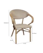 2 fauteuils de table extérieur en textilène Amalfi beiges