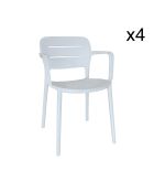 4 chaises de table extérieur Sunset blanches