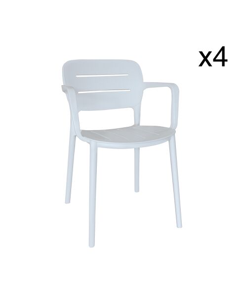 4 chaises de table extérieur Sunset blanches