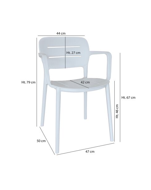 4 chaises de table extérieur Sunset blanches