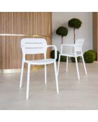 4 chaises de table extérieur Sunset blanches