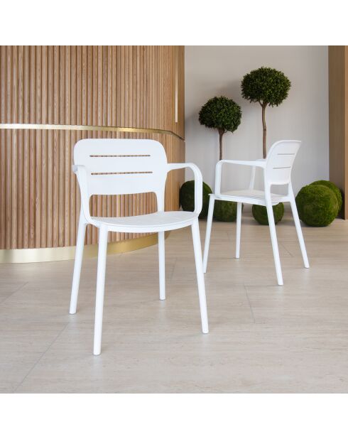 4 chaises de table extérieur Sunset blanches