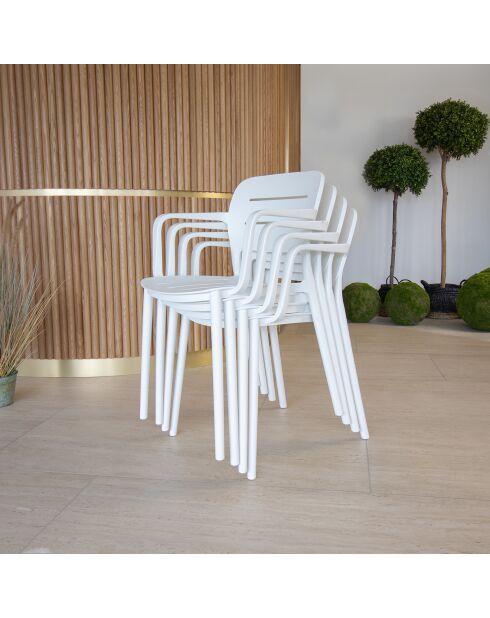 4 chaises de table extérieur Sunset blanches
