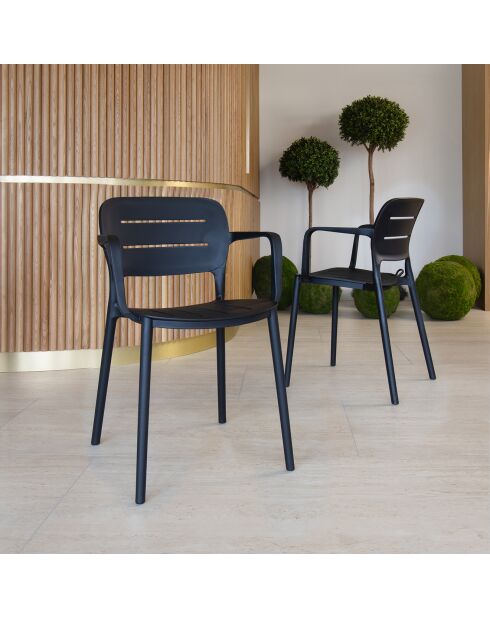 4 chaises de table extérieur Sunset noires
